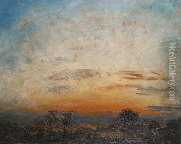 Sunset, Hawes Oil Painting - Philip Wilson Steer