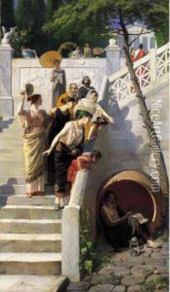 Il Filosofo Diogene Oil Painting - Giocomo Mantegazza