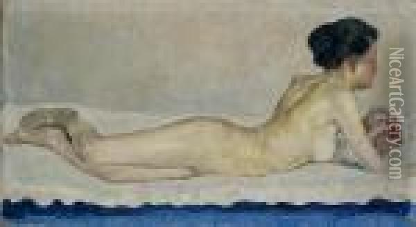 Liegender Frauenakt Oil Painting - Ferdinand Hodler