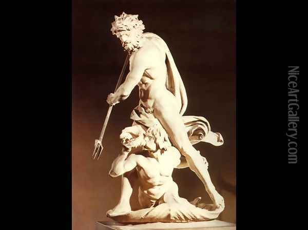 Neptune and Triton Oil Painting - Gian Lorenzo Bernini