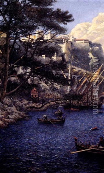 Port De Monaco Oil Painting - Georges De Dramard