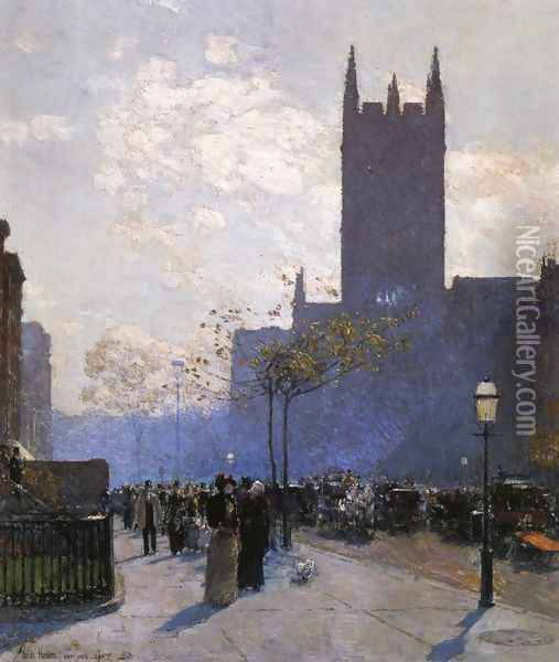 Lower Fifth Avenue Oil Painting - Frederick Childe Hassam