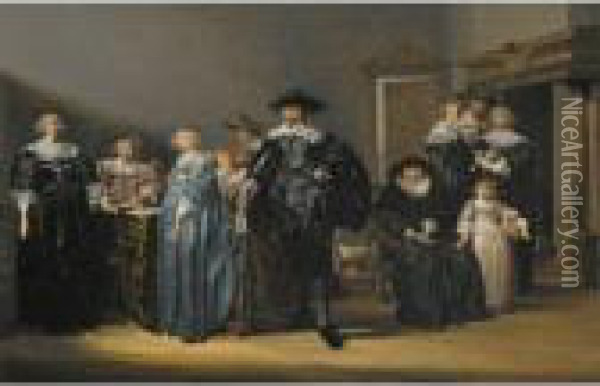 Portrait Of The Family Twent Oil Painting - Pieter Codde