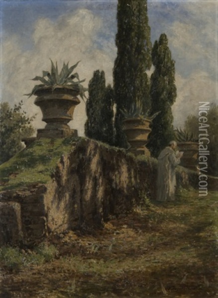 Scorcio Di Villa Torlonia Oil Painting - Luise Begas-Parmentier
