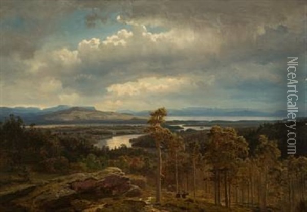 Hostlandskap Fra Ringerike Oil Painting - Hans Frederick Gude