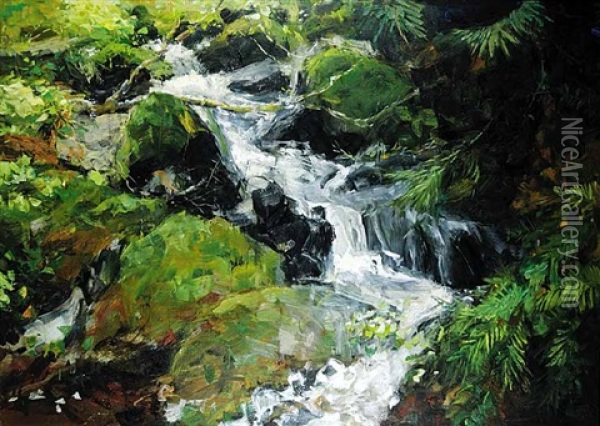 Untitled (waterfall) Oil Painting - John A. MacDonald