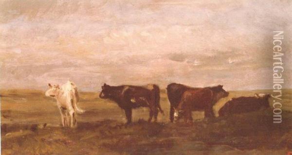 Vaches Au Paturage Oil Painting - Charles-Francois Daubigny
