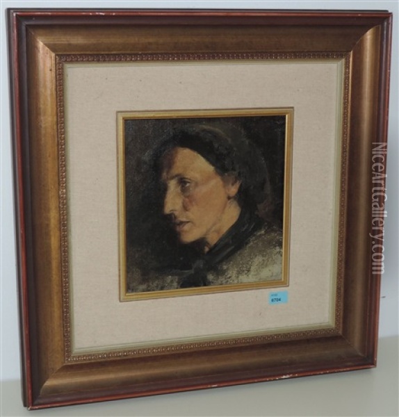 Portraitstudie Einer Bauersfrau Oil Painting - Eugene Burnand
