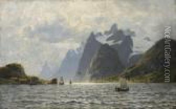 Norwegischer Fjord Oil Painting - Adelsteen Normann