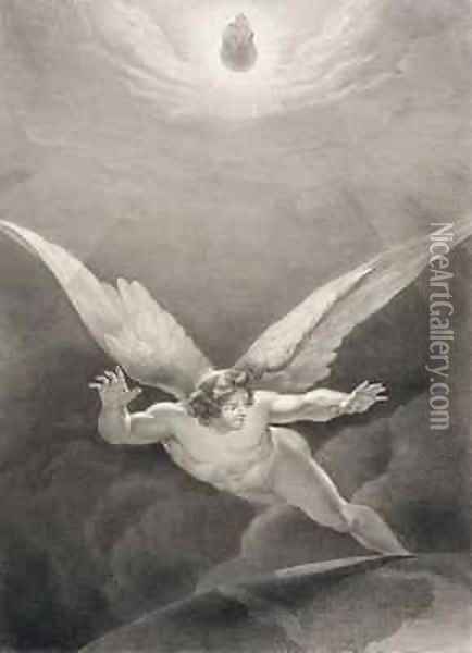 Satan leaps over the walls of Heaven Oil Painting - Flatters, Richard Edmond