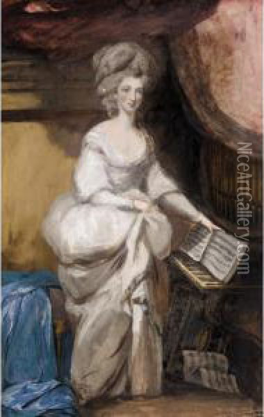 Portrait Of Elizabeth Farren, Later Countess Of Derby Oil Painting - Daniel Gardner