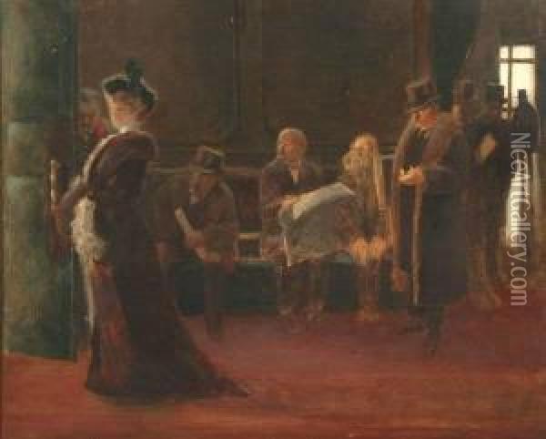 La Sortie Oil Painting - Albert Guillaume