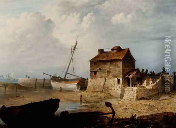 The Tidal Mill at Emsworth Oil Painting - John Thomas Serres