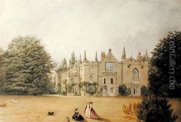 View of Strawberry Hill, Middlesex from the gardens Oil Painting - Gustave Ellinthorpe Sintzenich