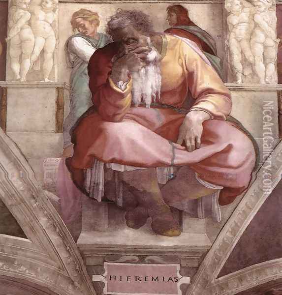 Jeremiah 1511 Oil Painting - Michelangelo Buonarroti