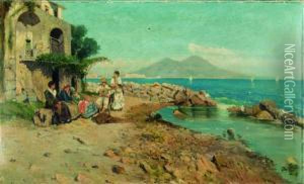 Serenata Sul Golfo Di Napoli Oil Painting - Giuseppe Giardiello
