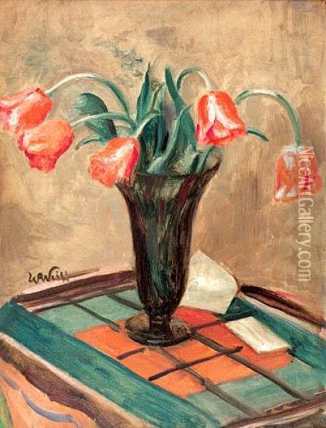 Tulipany Oil Painting - Wojciech Weiss