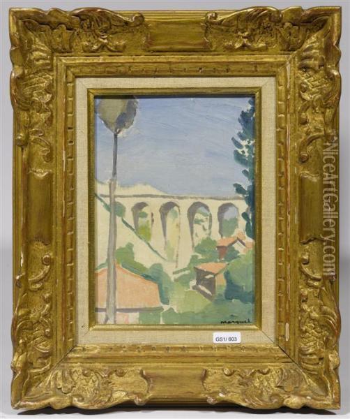 Vue D'un Viaducau Vallon De Riaux, Pres De L'estaque Oil Painting - Albert Marquet