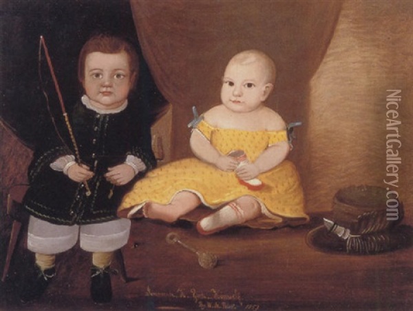 Jeremiah H. York And Sister Oil Painting - William Matthew Prior