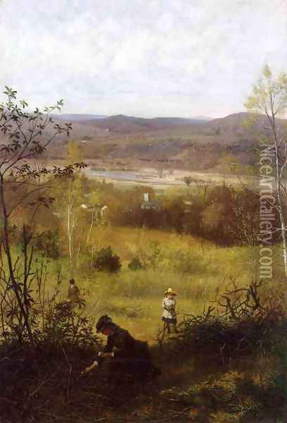 Deerfield Valley Oil Painting - James Wells Champney
