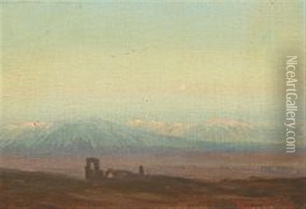 Morning In The Roman Campagna Oil Painting - Hans Gabriel Friis