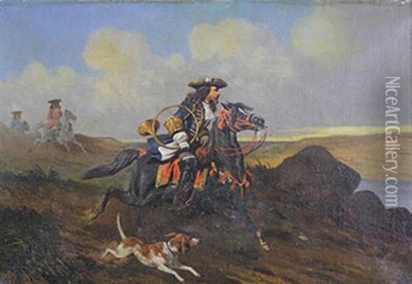 Chasse A Courre Oil Painting - Theodore Fort