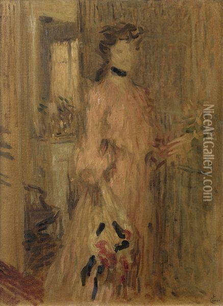 Esquisse Du Portrait De Mlle Georgette Marcel Oil Painting - Ernest Joseph Laurent