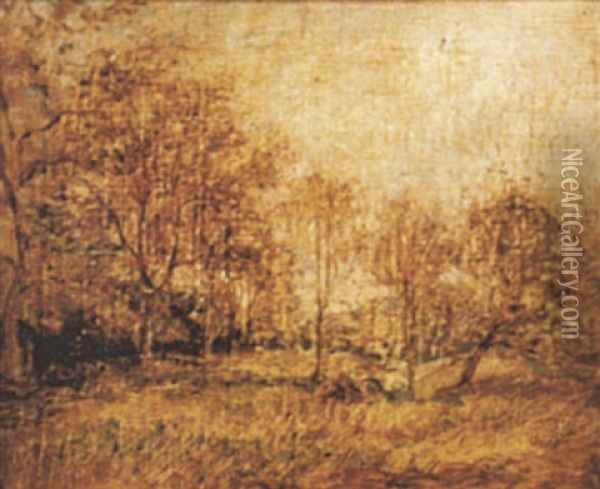 Payage D'automne Oil Painting - Louis-Hilaire Carrand