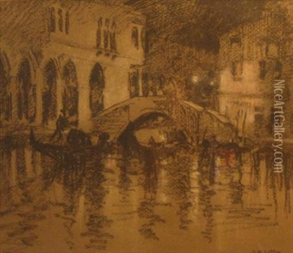 Venice At Night Oil Painting - Sydney Mackenzie Litten