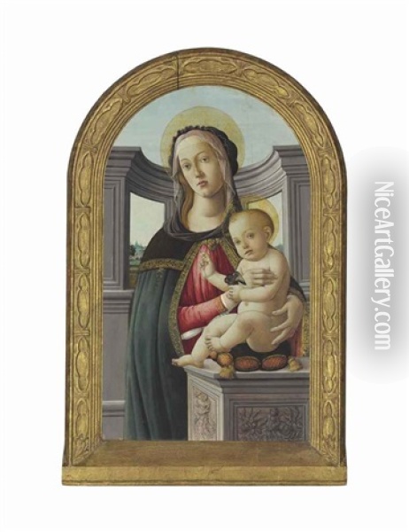 The Madonna And Child With A Goldfinch Oil Painting - Sandro Botticelli