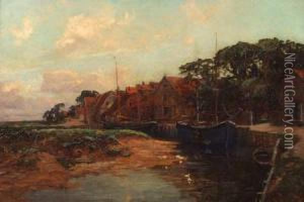 Blakeney Quay Oil Painting - Joseph Langsdale Pickering
