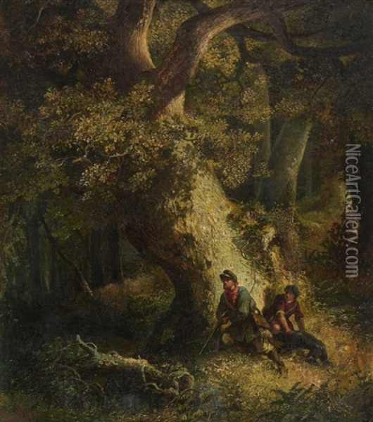 The Poachers Oil Painting - August Von Wille