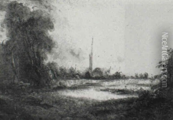 View Of Salisbury Oil Painting - John Constable