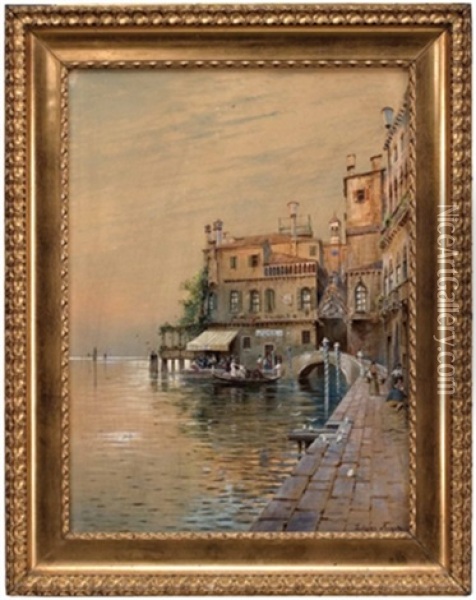 Malerische Partie In Venedig Oil Painting - Edgar Meyer