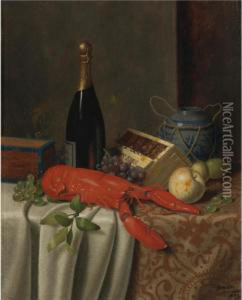 Still Life With Lobster Oil Painting - William Michael Harnett