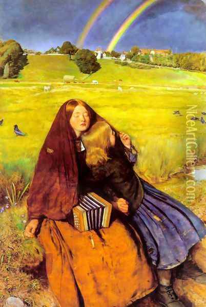 The Blind Girl 1854-56 Oil Painting - Sir John Everett Millais
