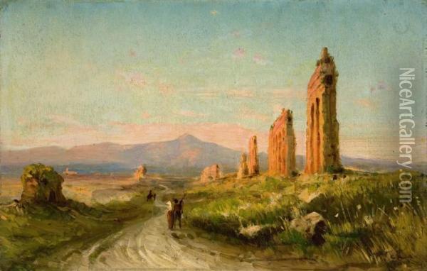 Ruinas Romanas Oil Painting - Alejo De Vera Blasco Estaca