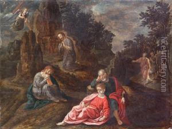 The Agony In The Garden Oil Painting - Frans I Vriendt (Frans Floris)
