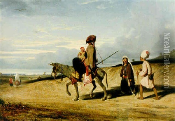 View Of The Levant Oil Painting - Alexandre Gabriel Decamps