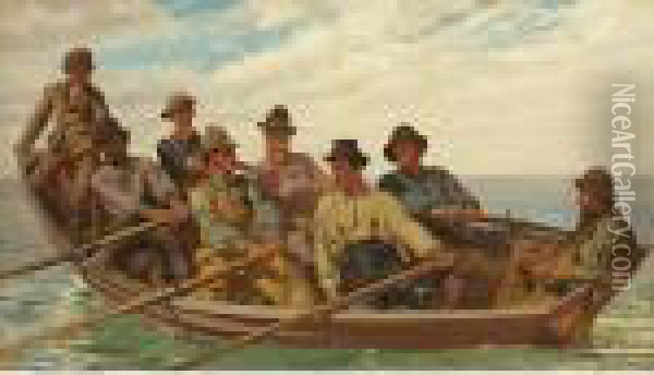 Pull For The Shore Oil Painting - John George Brown