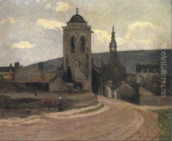 La Tour De L'eglise, Locronan Oil Painting - Maxime Maufra