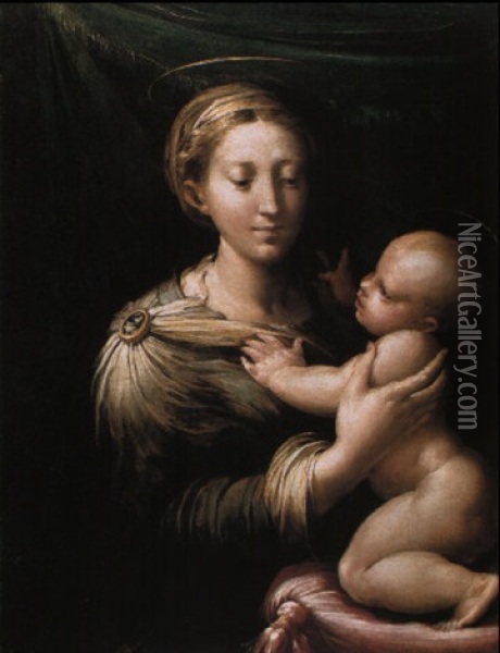 The Madonna And Child Oil Painting -  Parmigianino (Michele da Parma)