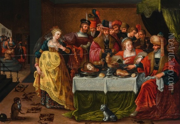 Salome Avec La Tete De Saint Jean-baptiste Oil Painting - Cornelis de Baellieur the Elder