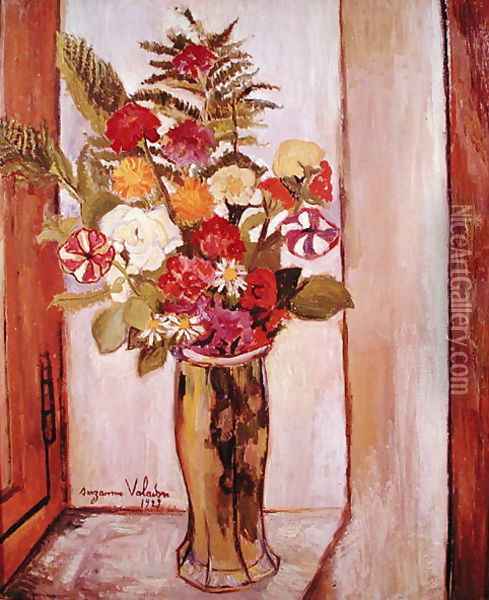 Flowers, 1929 Oil Painting - Suzanne Valadon