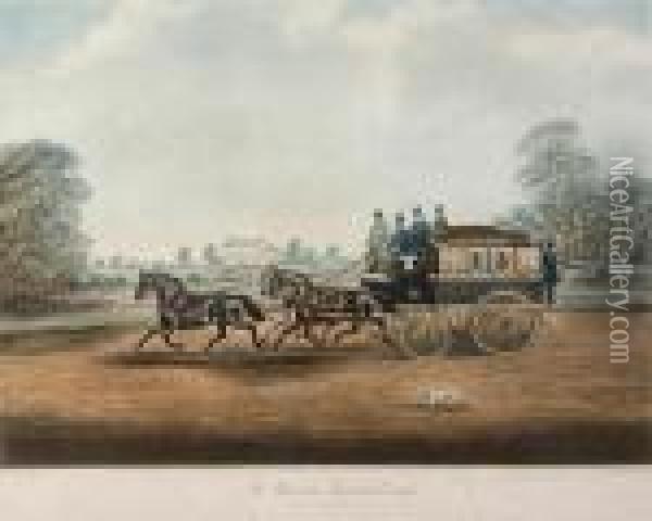 The Unicorn Norwich Coach - Norwich To Cromer Oil Painting - James Pollard
