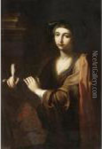 The Erythraean Sibyl Oil Painting - Giovanni Domenico Cerrini
