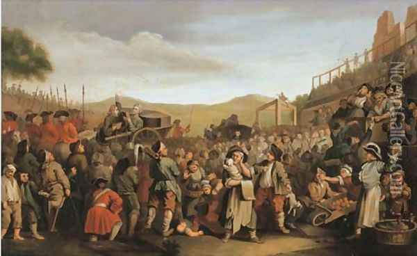 The Execution of Thom Idle at Tyburn Oil Painting - William Hogarth