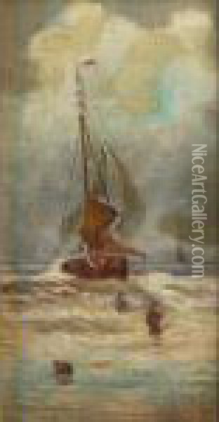 Fishing Fleet Oil Painting - Hendrik Willem Mesdag