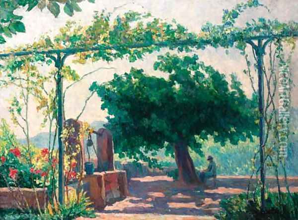 Resting under a tree on a summer's day Oil Painting - Pierre Julien