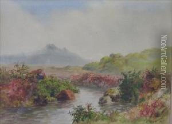 Dartmoor And Untitled Oil Painting - Arland A. Ussher